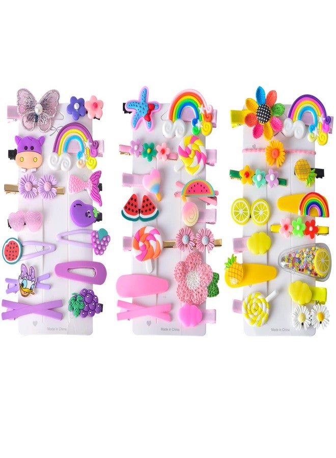 SKYNEO 42 Pieces Baby Hair Clips, Hair Pin, Barrettes for Girls, Toddler Girls Hair Accessories, Kids Hair Clips for Styling, Flower Rainbow Candy Fruits Butterfly Hair Barrettes - Image 3